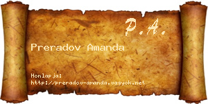 Preradov Amanda névjegykártya